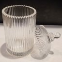 Ver imagem 2 de Potiche Decorativo de Vidro Transparente 23x10x10cm Tampa Enfeite Sala Mesa