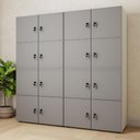 Ver imagem 1 de Armário Organizador Locker 16 Portas c/ Chave F5 Office Cor:Cinza Sagrado com Branco