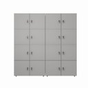 Ver imagem 3 de Armário Organizador Locker 16 Portas c/ Chave F5 Office Cor:Cinza Sagrado com Branco