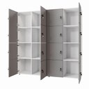 Ver imagem 2 de Armário Organizador Locker 16 Portas c/ Chave F5 Office Cor:Cinza Sagrado com Branco