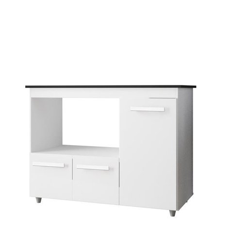 Balcão para Cooktop 3 Portas Armário de Cozinha Ana Branco - Lahome Decor