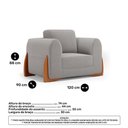 Ver imagem 7 de Kit 02 Poltronas e 01 Sofá Bloom 220cm 03 Lugares com Pés de Madeira Bouclê Cinza - Desk Design