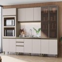 Ver imagem 1 de Cozinha Completa Connect 13 Portas 2 Gavetas 100% MDF com Vidro Duna/Cristal - Henn