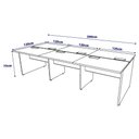 Ver imagem 2 de Plataforma de Trabalho 6 Lugares 360cm X 120cm Pé Painel F5 Cor:preto