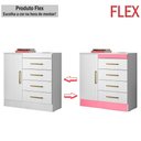 Ver imagem 5 de Cômoda Berlim 1 Porta 4 Gavetas Flex Branco/rosa - Pnr Móveis