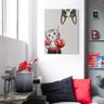 Quadro Pintura Tela manga gato cão boxe Sala de Estar 5112: 120cm (A) x 180cm (L) - 1