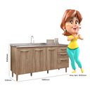 Ver imagem 3 de Balcão para Pia Aline sem Tampo 158 Cm Carvalho