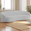 Ver imagem 1 de Sofá 3 Lugares Orgânico Luxo Recepção Sala de Estar e Tv Amore 180cm Linho Cinza Claro- Mabe Magazin