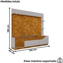 Ver imagem 3 de Estante Home Tv 75 Pol 210 Cm Dallas Naturalle Off White Bechara