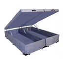 Ver imagem 3 de Base Box Baú Casal Luxo Blindado Bipartido AColchoes Suede Cinza 49x138x188