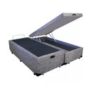 Ver imagem 2 de Base Box Baú Casal Luxo Blindado Bipartido AColchoes Suede Cinza 49x138x188