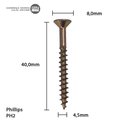 Ver imagem 6 de Parafuso Chipboard Phillips Stein 4.5x40 Caixa 500 Pçs