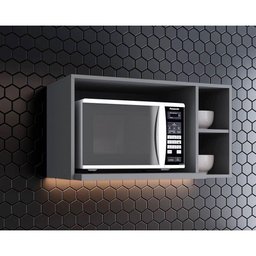 Módulo Cozinha Henn Americana Armário P- Micro-ondas 80cm Cinza - 1