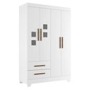 Ver imagem 1 de Guarda Roupa Infantil 4 Portas 2 Gavetas Fly Branco Amadeirado Flex - Tigus Baby