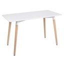 Ver imagem 2 de Kit - Mesa Retangular Eames 60 X 120 Cm + 4 Cadeiras Dsw Mesa Branco com Cadeiras Verde Escuro