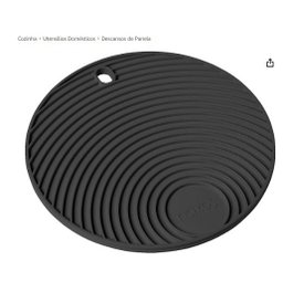 Apoio/descanso de Panela Redondo Preto em Silicone Atóxico com Maior Espessura para Proteção Térmica - 6