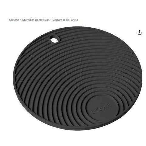 Apoio/descanso de Panela Redondo Preto em Silicone Atóxico com Maior Espessura para Proteção Térmica