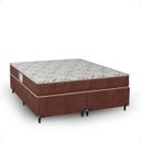 Ver imagem 1 de Cama Box Queen Bipartido + Colchão D33 One Face - Suede Marrom