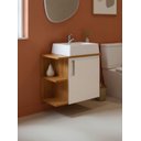 Ver imagem 1 de Gabinete para Banheiro com Cuba 50cm Mdf Freijo com Branco Moscou - On Móveis