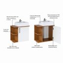 Ver imagem 3 de Gabinete para Banheiro com Cuba 50cm MDF Freijo com Branco Moscou - On Móveis