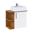 Ver imagem 5 de Gabinete para Banheiro com Cuba 50cm MDF Freijo com Branco Moscou - On Móveis