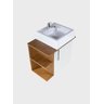 Gabinete para Banheiro com Cuba 50cm Mdf Freijo com Branco Moscou - On Móveis - 6