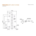 Ver imagem 2 de Dobradiça Stam Porta Pino Bola 3½ X 2 5/16 Escovado