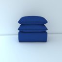 Ver imagem 2 de Cobre Leito King 3 Peças Malha Lisa 100% Algodão Azul Royal