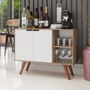 Ver imagem 1 de Balcão Multiuso Buffet Mila Moderno Maderatto Móveis:Branco/Freijó