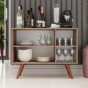 Ver imagem 5 de Balcão Multiuso Buffet Mila Moderno Maderatto Móveis:Branco/Freijó