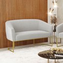 Ver imagem 1 de Sofá 2 Lugares Namoradeira Industrial Dourado Stella Bouclê D03 - D'Rossi Cinza