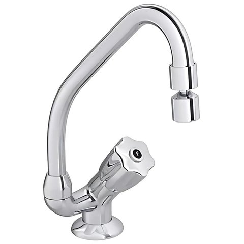 Torneira Cozinha de Mesa Bica Móvel Prata C50 Deca Modelo Antigo - 1167c50