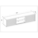 Ver imagem 4 de Rack Suspenso para TV até 72 Polegadas 180cm em BP Porta Ripada Multiverso