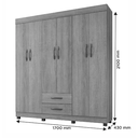 Ver imagem 2 de Guarda Roupa Copacabana New 6 Portas Benetil Móveis - Cinamomo/off