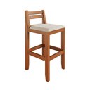 Ver imagem 1 de Banqueta em Madeira Maciça Ibiza Ilha 78 Cm - Malbec Assento Off White