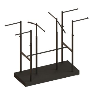 Expositor Arara De Centro Modelo Robust 8 Braços Base Em MDF Comac Preto