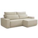 Ver imagem 1 de Sofá 3 Lugares Retrátil Reclinável para Sala de Estar 250cm Nicastro F04 Linho Creme - Lyam Decor