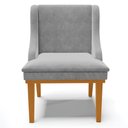 Ver imagem 4 de Kit 5 Cadeiras Decorativas Sala de Jantar Base Fixa de Madeira Firenze Suede Cinza/castanho G19