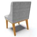 Ver imagem 5 de Kit 5 Cadeiras Decorativas Sala de Jantar Base Fixa de Madeira Firenze Suede Cinza/castanho G19
