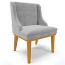 Ver imagem 3 de Kit 5 Cadeiras Decorativas Sala de Jantar Base Fixa de Madeira Firenze Suede Cinza/castanho G19