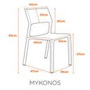Ver imagem 6 de Kit 4 Cadeiras Empilhável Inmetro Mykonos Fratini em Polipropileno Cor Nude