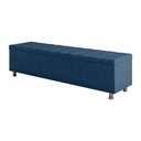 Ver imagem 2 de Calçadeira Baú Recamier Estofado Casal 140 Cm Ônix Veludo Azul Marinho
