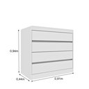 Ver imagem 3 de Cômoda 4 Gavetas Orgânica Luna 100% MDF 91cm Yescasa