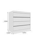 Ver imagem 3 de Cômoda 4 Gavetas Orgânica Luna 100% MDF 91cm Yescasa Branco/Neve