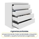 Ver imagem 4 de Cômoda 4 Gavetas Orgânica Luna 100% MDF 91cm Yescasa