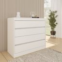 Ver imagem 1 de Cômoda 4 Gavetas Orgânica Luna 100% MDF 91cm Yescasa Branco/Neve