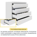 Ver imagem 7 de Cômoda 4 Gavetas Orgânica Luna 100% MDF 91cm Yescasa Branco/Neve
