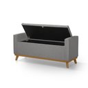 Ver imagem 2 de Banco Recamier Baú para Quarto Casal 150cm Linho com Base de Madeira Sofatec
