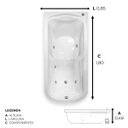 Ver imagem 3 de Banheira Retangular Excalibur com Hidro em Acrílico