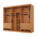 Ver imagem 5 de Guarda-Roupa Casal 100% MDF 6 Portas e 6 Gavetas com Pés 273cm Multimóveis CR35509 Madeirado